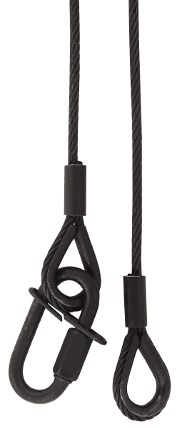 Major Sicherungsseil 6mm, 0,6m, mit Verbindungsglied 8mm Typ B (lange Ausführung),