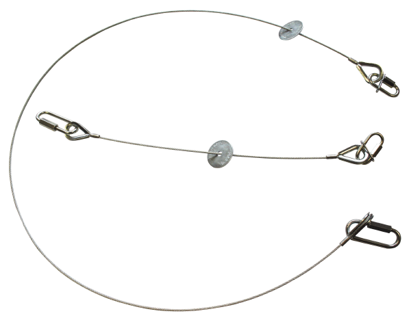 Major Sicherungsseil 2mm, 0,3m mit Verbindungsglied 3,5mm Typ A (unverlierbar) und Verbindungsglied